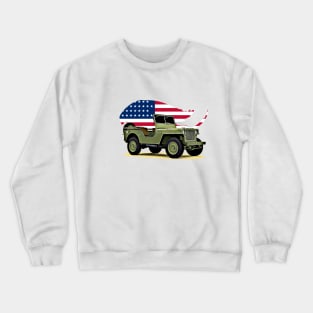 Willys Jeep USA Print Crewneck Sweatshirt